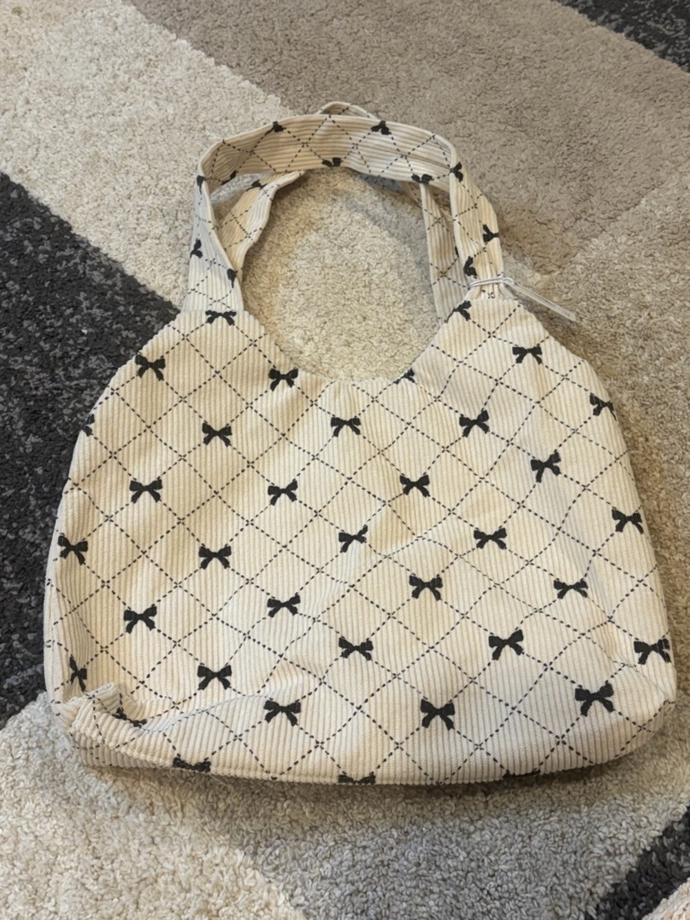 Boho Pattened Bow Tote Bag 18”